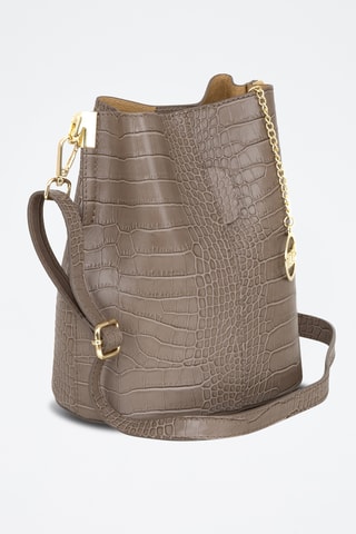 Sac seau en cuir Mottarone - Taupe