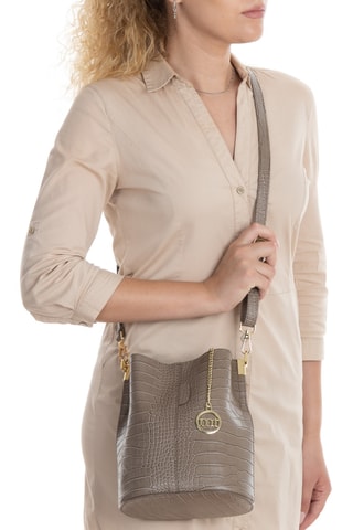 Sac seau en cuir Mottarone - Taupe