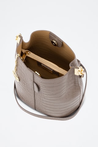 Sac seau en cuir Mottarone - Taupe