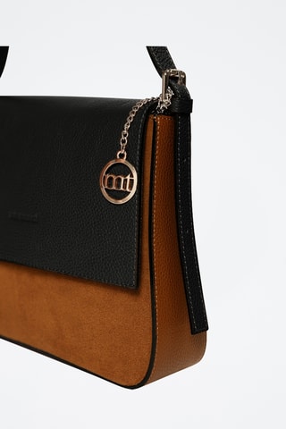 Sac bandoulière en cuir Viminale - Marron et noir