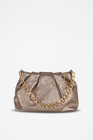 Sac à main en cuir Zurigo - Beige et doré