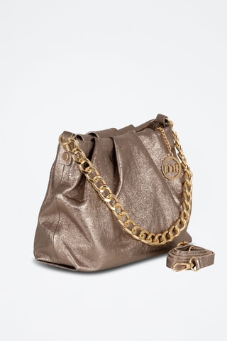 Sac à main en cuir Zurigo - Beige et doré