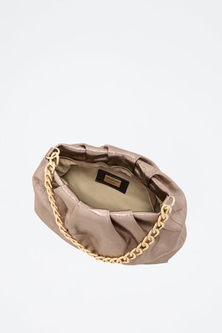 Sac à main en cuir Zurigo - Beige et doré