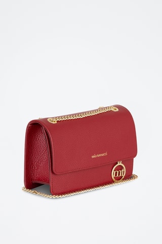 Mala a tiracolo em couro Bagarotti - Preto - Vermelho