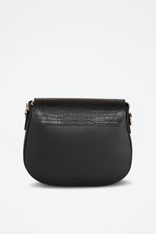 Sac bandoulière en cuir Barbavara - Noir et doré