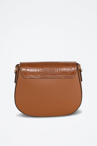 Sac bandoulière en cuir Barbavara - Marron et doré
