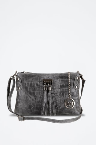 Sac bandoulière en cuir Abano - Gris