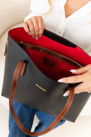 Sac porté épaule en cuir Lussino - Noir