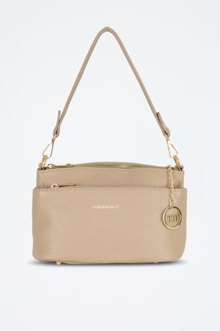 Sac bandoulière en cuir Bardolino - Taupe