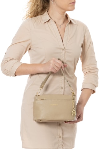 Sac bandoulière en cuir Bardolino - Taupe