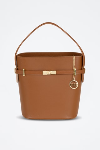 Sac seau en cuir Lattanzio - Marron