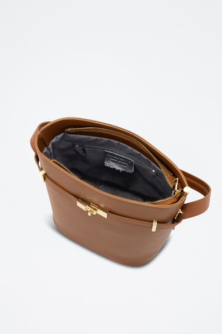 Sac seau en cuir Lattanzio - Marron