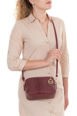 Sac bandoulière en cuir - Bordeaux