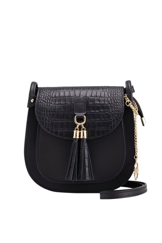 Sac bandoulière en cuir Abbadesse - Noir