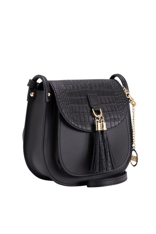 Sac bandoulière en cuir Abbadesse - Noir