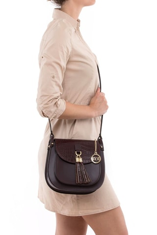 Sac bandoulière en cuir Abbadesse - Rouge