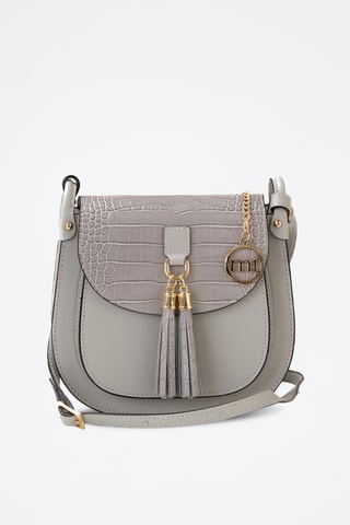 Sac bandoulière en cuir Abbadesse - Gris