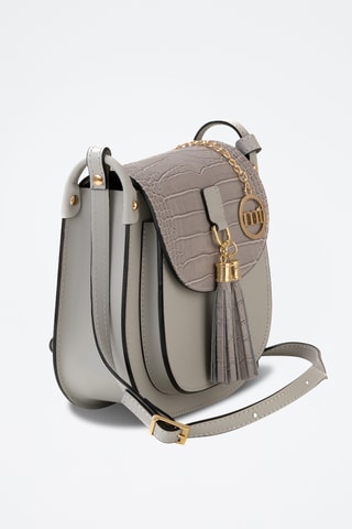 Sac bandoulière en cuir Abbadesse - Gris