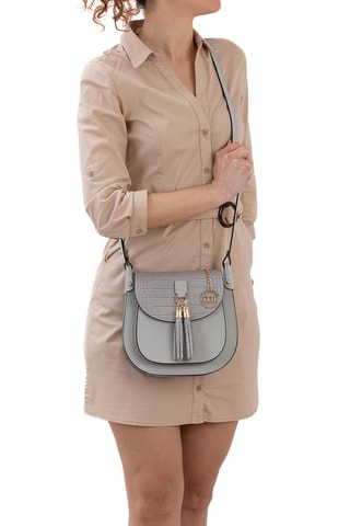 Sac bandoulière en cuir Abbadesse - Gris