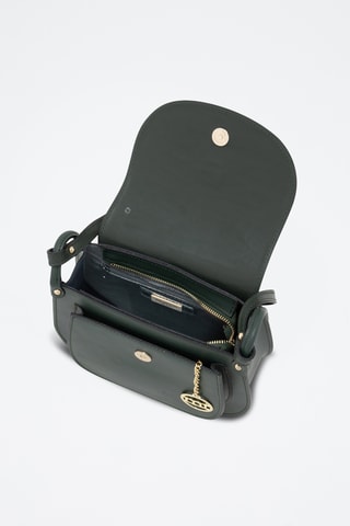 Mala a tiracolo em couro Abbadesse Preto - Verde