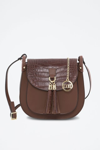 Sac bandoulière en cuir Abbadesse - Marron