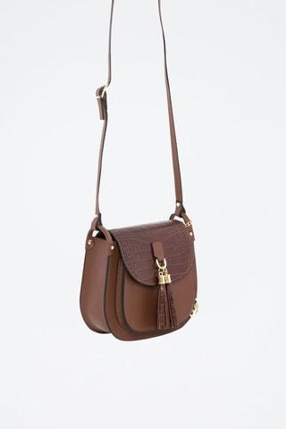 Sac bandoulière en cuir Abbadesse - Marron