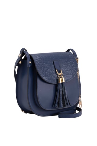Sac bandoulière en cuir Abbadesse - Bleu