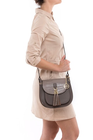 Sac bandoulière en cuir Abbadesse - Taupe