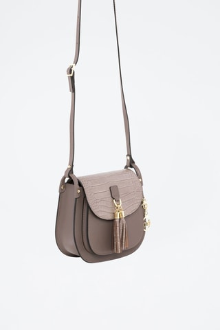 Sac bandoulière en cuir Abbadesse - Taupe