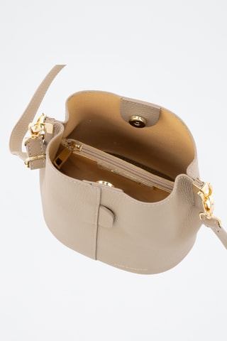 Sac seau en cuir - Taupe