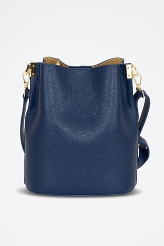 Sac seau en cuir - Bleu marine