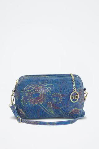 Sac bandoulière en cuir Zamagna - Bleu