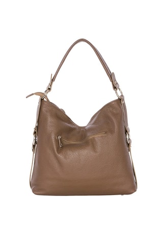 Sac porté épaule en cuir Castello - Marron