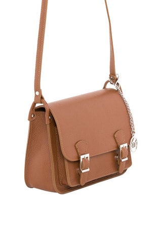 Sac bandoulière en cuir Ontani - Marron et argenté