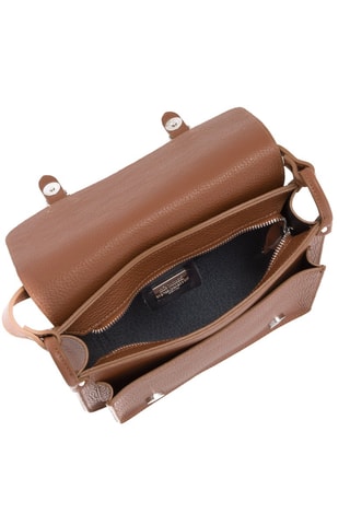 Sac bandoulière en cuir Ontani - Marron et argenté