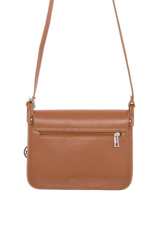 Sac bandoulière en cuir Ontani - Marron et argenté