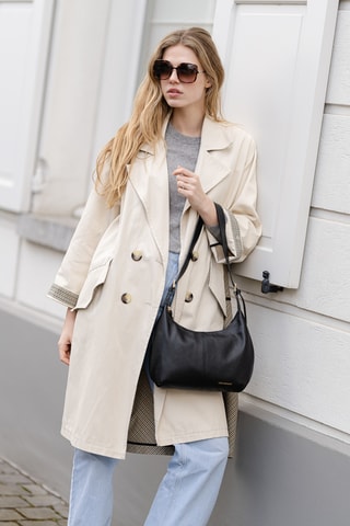 Sac porté épaule en cuir Ermanno - Noir