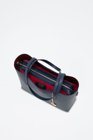 Cabas en cuir Gracchi - Bleu marine