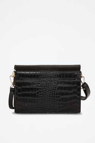 Sac bandoulière en cuir - Noir et doré