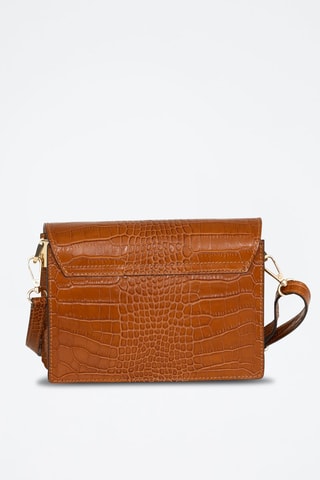 Sac bandoulière en cuir - Marron et doré