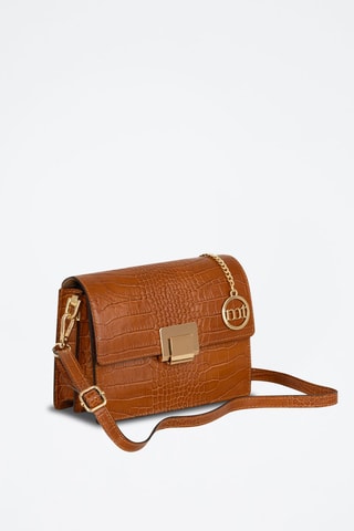 Sac bandoulière en cuir - Marron et doré