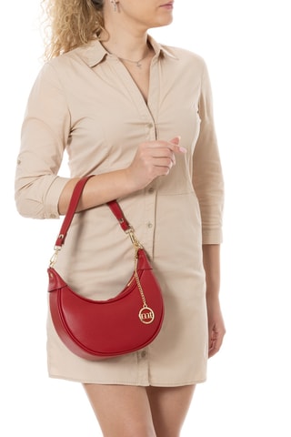 Sac porté épaule en cuir Carabelli - Rouge