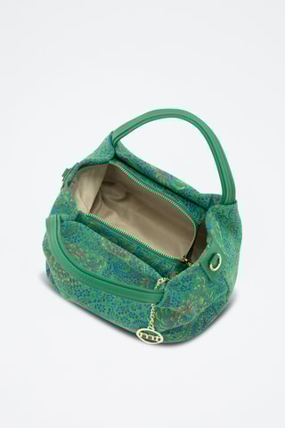 Mala em couro Gonfalone Preto - Verde
