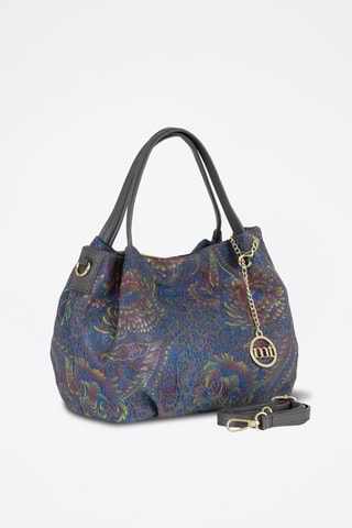 Sac à main en cuir Gonfalone - Gris
