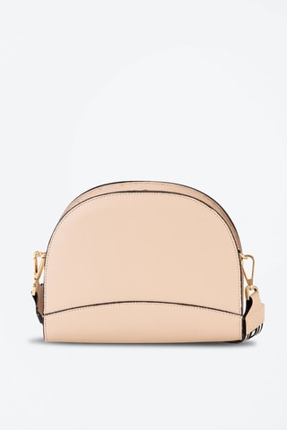 Mala a tiracolo em couro Preto - Branco, preto, rosa e dourado