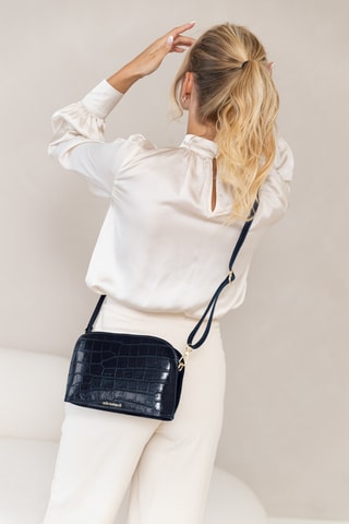 Sac bandoulière en cuir - Bleu