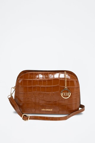 Sac bandoulière en cuir - Marron et doré