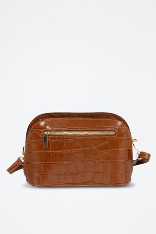Sac bandoulière en cuir - Marron et doré