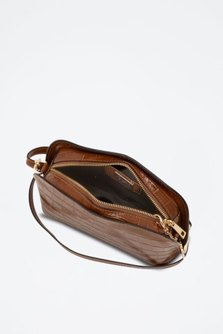 Sac bandoulière en cuir - Marron et doré