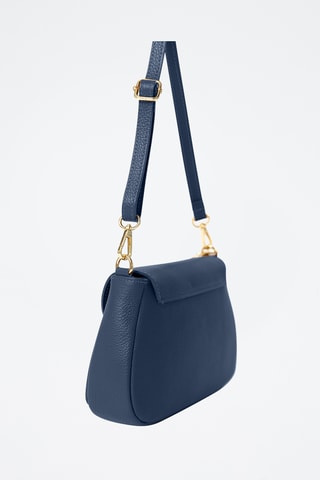 Sac bandoulière en cuir Evaristo - Bleu marine